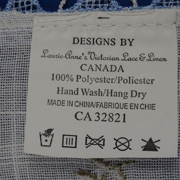 NEW Tablecloth BLUE LACE ROSE, Linen-look Square - Picture 6 of 6